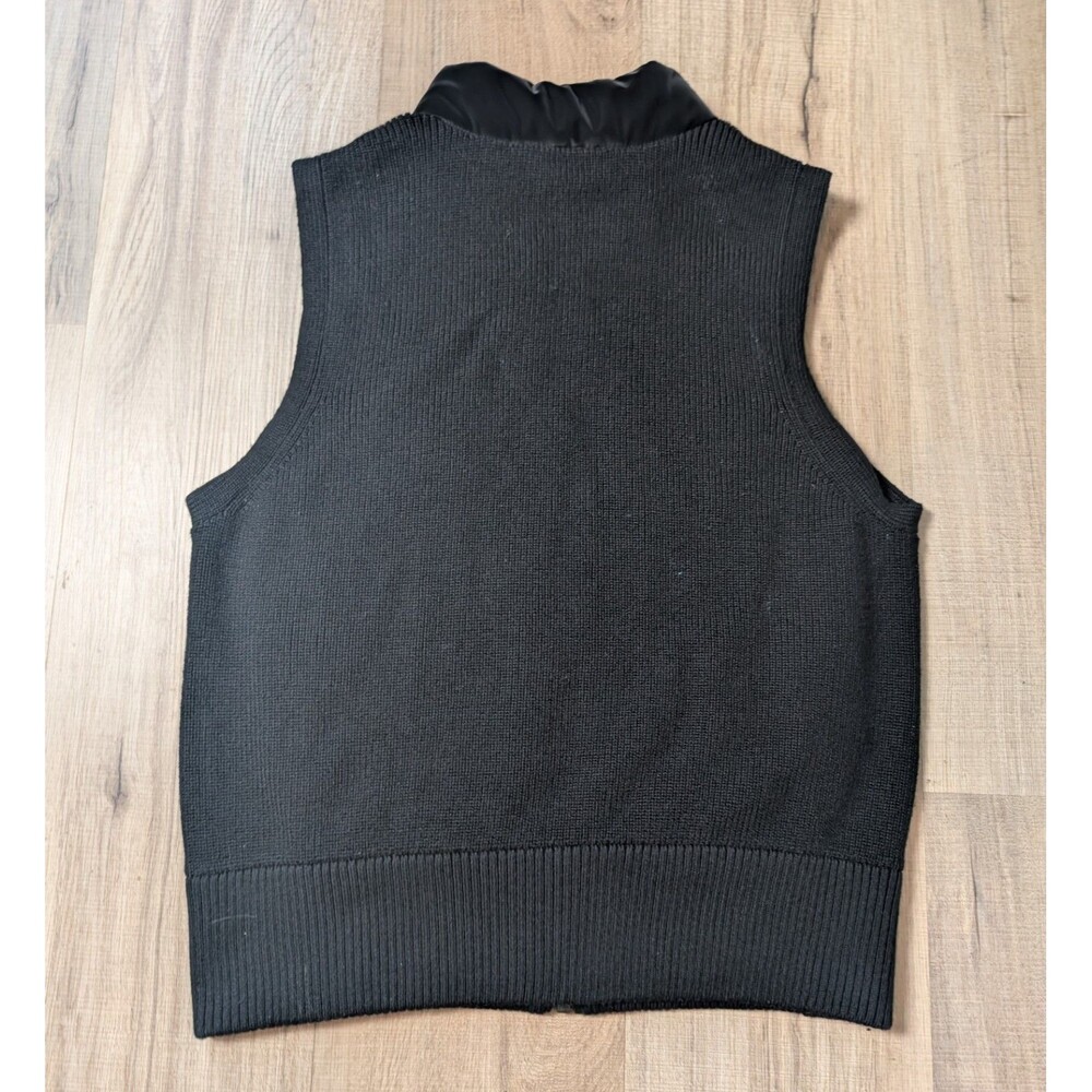 Athleta Size S Hanover Hybrid Vest Black Quilted Front Knit Sweater Back Cozy - Picture 3 of 9